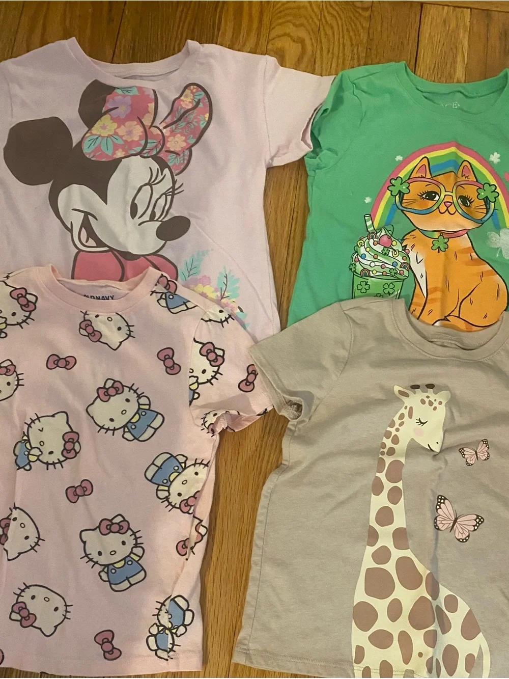 Mixed Girls 4T shirts and shorts- Assorted Pink, Blue, Green